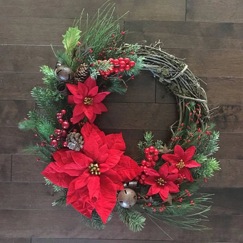 1PC Christmas Wreath Artificial Plant Circle Wall Decoration Simulation Flower Garland Hanging Ornaments For Christmas Halloween
1PC Christmas Wreath Artificial Plant Circle Wall Decoration Simulation Flower Garland Hanging Ornaments For Christmas Halloween