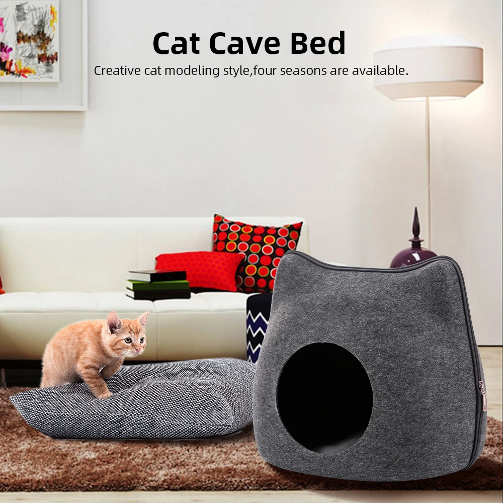 Cat Breathable Cushion Cat Cat Felt Natural Cats Gray With Accessories Pet Cave Pets House Dark Detachable Pet Bed For Bed
Cat Breathable Cushion Cat Cat Felt Natural Cats Gray With Accessories Pet Cave Pets House Dark Detachable Pet Bed For Bed