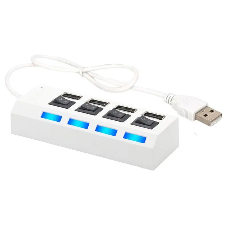 USB Splitter 4-Port USB 2.0 Power Adapter With Individual LED Power Switch Multiple Expander Data For PC Laptop USB Flash Drives
USB Splitter 4-Port USB 2.0 Power Adapter With Individual LED Power Switch Multiple Expander Data For PC Laptop USB Flash Drives