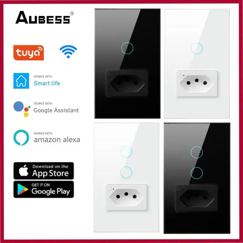 Tuya WiFi Switch Socket Brazil 4X2 Glass Panel 1/2 Buttons Light Switch Smart Home Control Works With Alexa Google Assistant
Tuya WiFi Switch Socket Brazil 4X2 Glass Panel 1/2 Buttons Light Switch Smart Home Control Works With Alexa Google Assistant