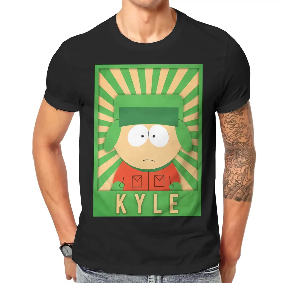 Мужская футболка Kyle с круглым вырезом в хлопковом стиле S-southpark хипстерская и