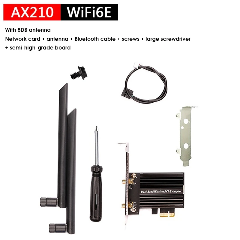 Wireless Network Card With 8DB Antenna Bluetooth 5.2 Desktop Built-In PCIE Wireless Network Card
Wireless Network Card With 8DB Antenna Bluetooth 5.2 Desktop Built-In PCIE Wireless Network Card
