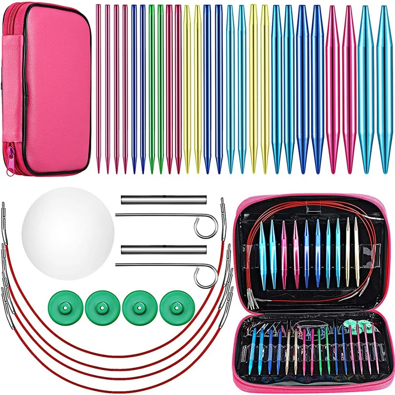 26 Pieces Aluminum Interchangeable Circular Knitting Needle Set,13 Size Interchangeable Crochet Needles For Knitting
26 Pieces Aluminum Interchangeable Circular Knitting Needle Set,13 Size Interchangeable Crochet Needles For Knitting