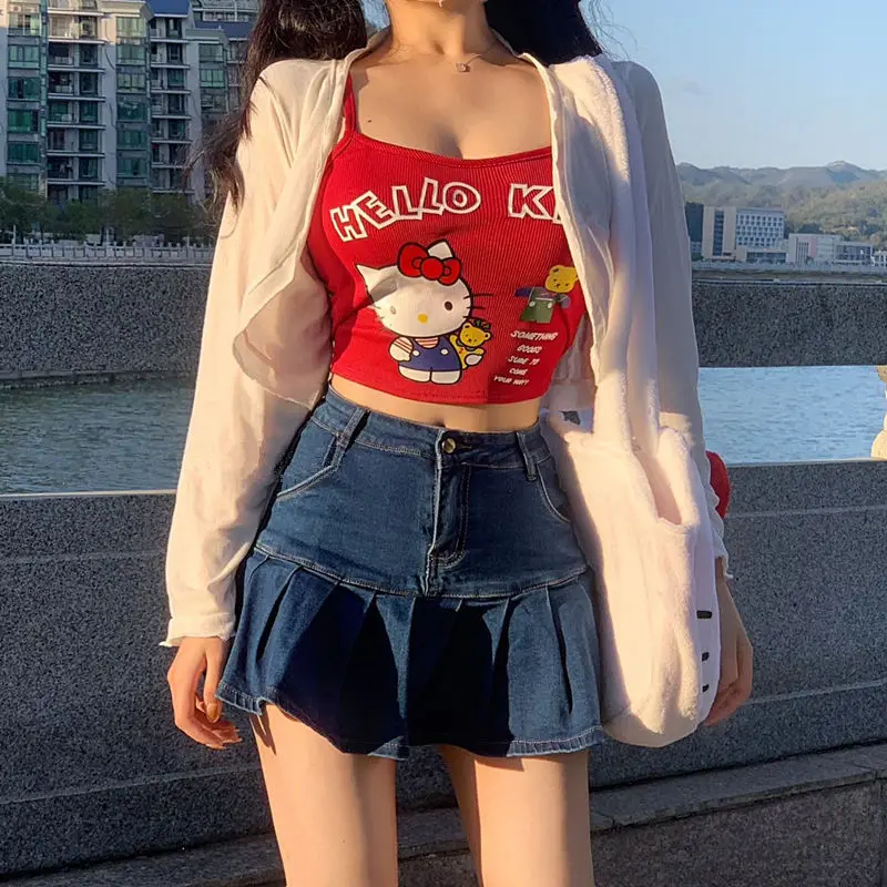 Kawaii Sanrio Camisole Hello Kittys Accessories Cute Beauty Sexy Hottie Vest Red Soft Shirt Toys for Girls Gift
Kawaii Sanrio Camisole Hello Kittys Accessories Cute Beauty Sexy Hottie Vest Red Soft Shirt Toys for Girls Gift