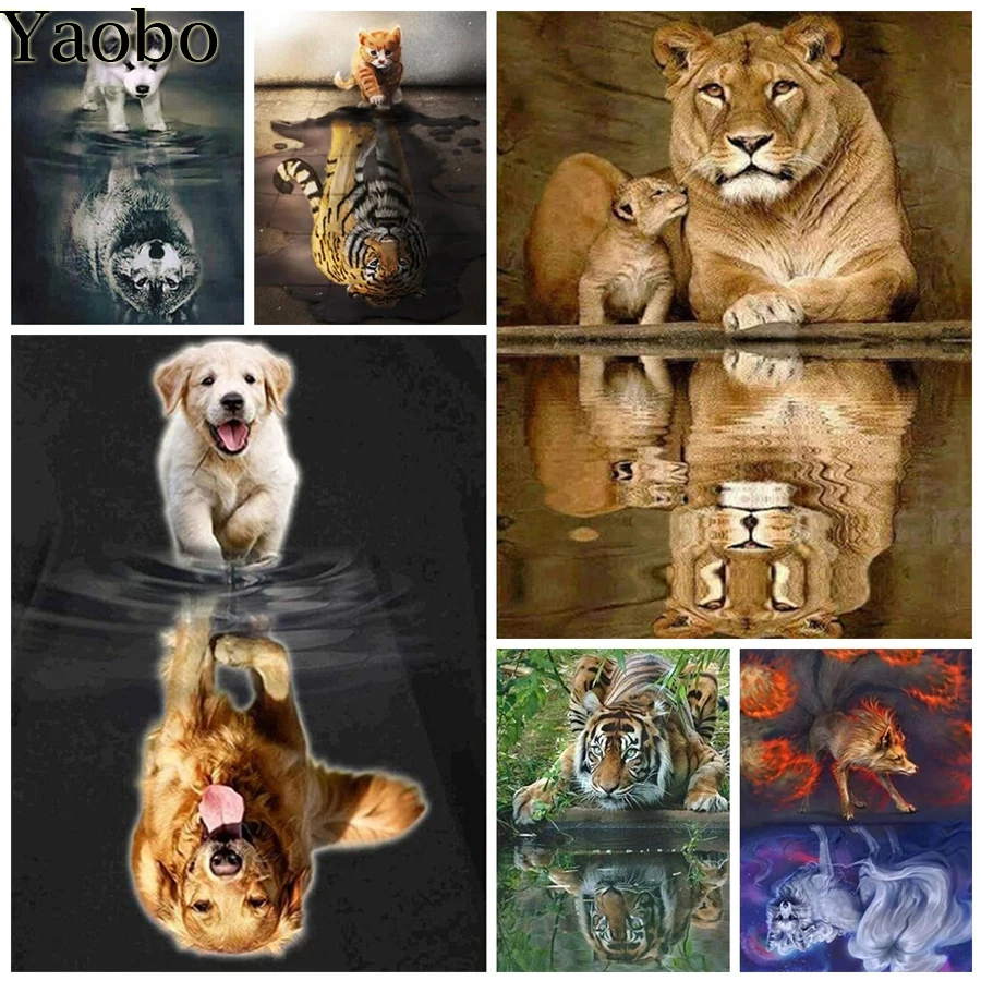 DIY Diamond Painting Animals Reflection Pattern 5D Full Diamond Embroidery Mosaic Picture DIY Cross Stitch Kits Wall Decor Gift
DIY Diamond Painting Animals Reflection Pattern 5D Full Diamond Embroidery Mosaic Picture DIY Cross Stitch Kits Wall Decor Gift