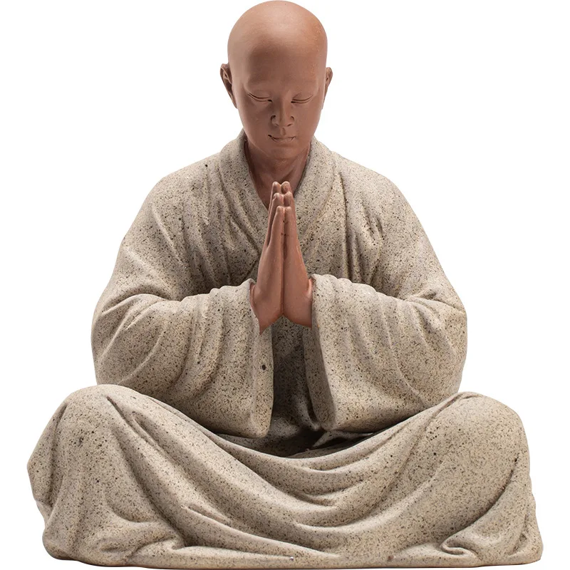 

Kung fu Buddhas Accessories Tray Monk Figurine Porcelain Figurines Pet Tea For Home Decoration Statue