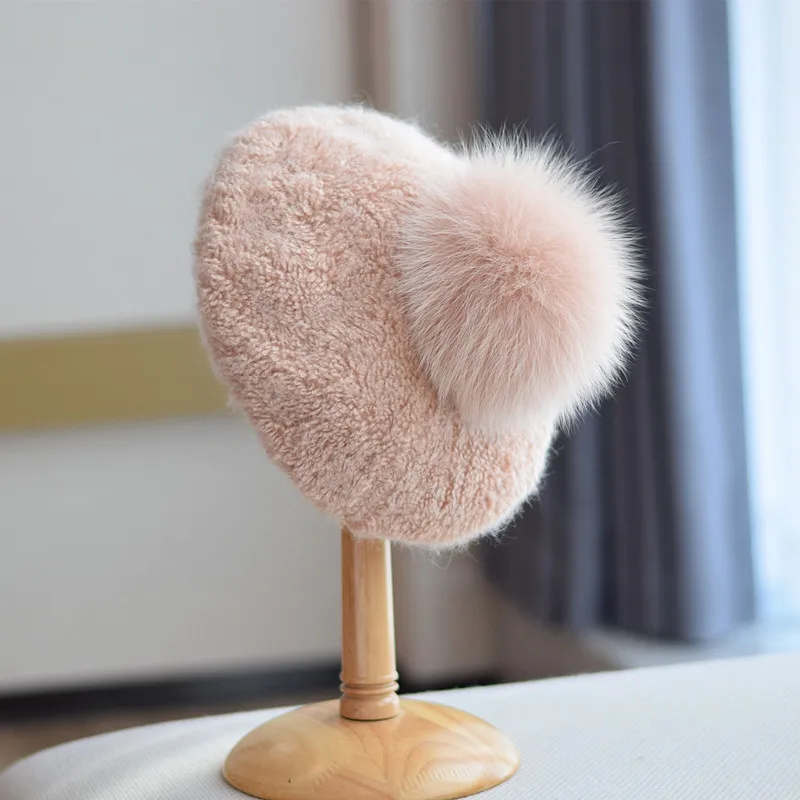 Beret Women Winter Hat Pompom Wool Knit Real Fur Beanie Warm Autumn Skiing Accessory Design Luxury
Beret Women Winter Hat Pompom Wool Knit Real Fur Beanie Warm Autumn Skiing Accessory Design Luxury