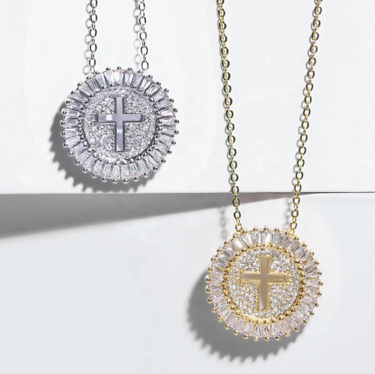 ANGLANG Fashion Cross Pendants Gold&Silver Color Cubic Zirconia Jesus Cross Pendant Necklace Jewelry for Men/Women Wholesale
ANGLANG Fashion Cross Pendants Gold&Silver Color Cubic Zirconia Jesus Cross Pendant Necklace Jewelry for Men/Women Wholesale
