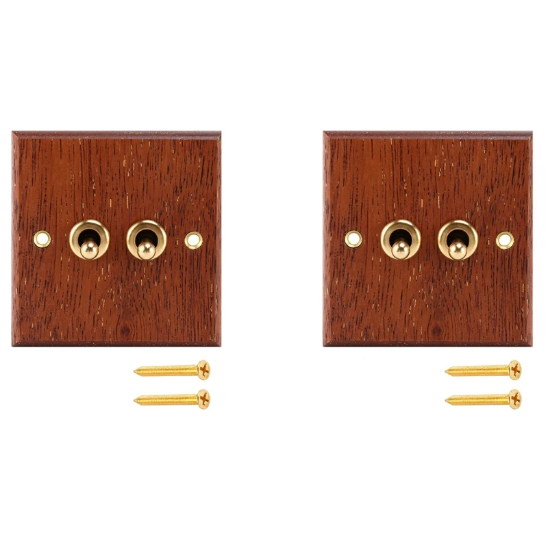 2X 86 Type Solid Wood Panel Switch Wall Light Retro Brass Toggle Switch Wood Grain Electrical Switch Socket 2- Switch
2X 86 Type Solid Wood Panel Switch Wall Light Retro Brass Toggle Switch Wood Grain Electrical Switch Socket 2- Switch