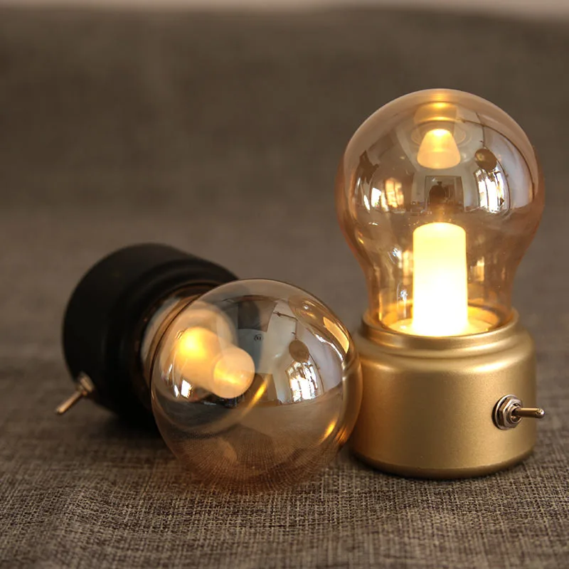 Retro Led Light Bulb Night Light Usb Rechargeable Creative Cafe Ambient Lighting Bedside Table Lamp Glass Bulb Lighting Fixtures
Retro Led Light Bulb Night Light Usb Rechargeable Creative Cafe Ambient Lighting Bedside Table Lamp Glass Bulb Lighting Fixtures