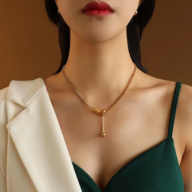 2022 Fashion Personalized Lock Titanium Steel Necklace for Women Gold Balance Bar gold Retro titanium steel Bracelet For women
2022 Fashion Personalized Lock Titanium Steel Necklace for Women Gold Balance Bar gold Retro titanium steel Bracelet For women