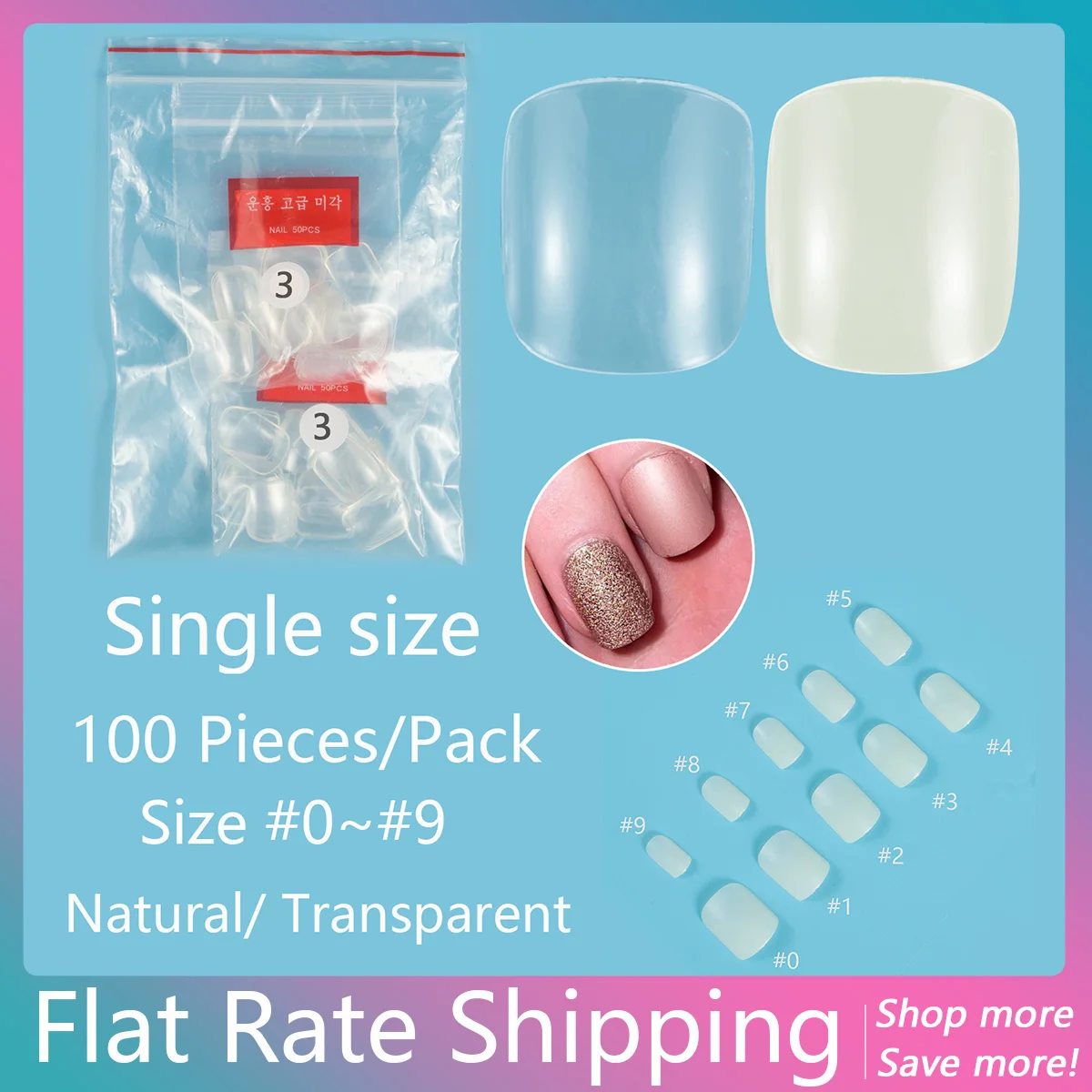 Flat Rate Shipping 100 Pieces Single Size Short Square False Nail Tips Nail Refill Fake Nails Full Cover Artifical Nails
Flat Rate Shipping 100 Pieces Single Size Short Square False Nail Tips Nail Refill Fake Nails Full Cover Artifical Nails