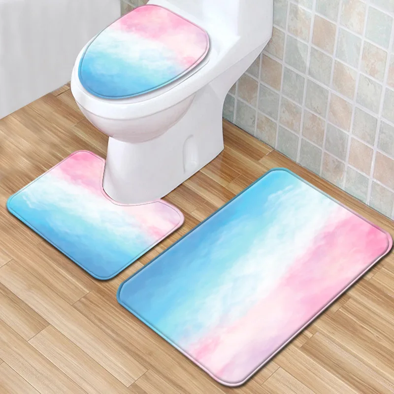 Gradient rainbow pattern Toilet Three-piece set Toilet Lid Cover mat bathroom products bathroom carpet For bathroom Bathroom Mat
Gradient rainbow pattern Toilet Three-piece set Toilet Lid Cover mat bathroom products bathroom carpet For bathroom Bathroom Mat