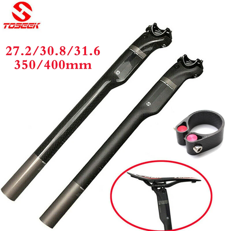 TOSEEK Full Carbon Seatpost 27.2/30.8/31.6mm MTB/road Bike Seat Post 350/400mm Carbon Fiber Bicycle Seat Tube Cycling Part
TOSEEK Full Carbon Seatpost 27.2/30.8/31.6mm MTB/road Bike Seat Post 350/400mm Carbon Fiber Bicycle Seat Tube Cycling Part