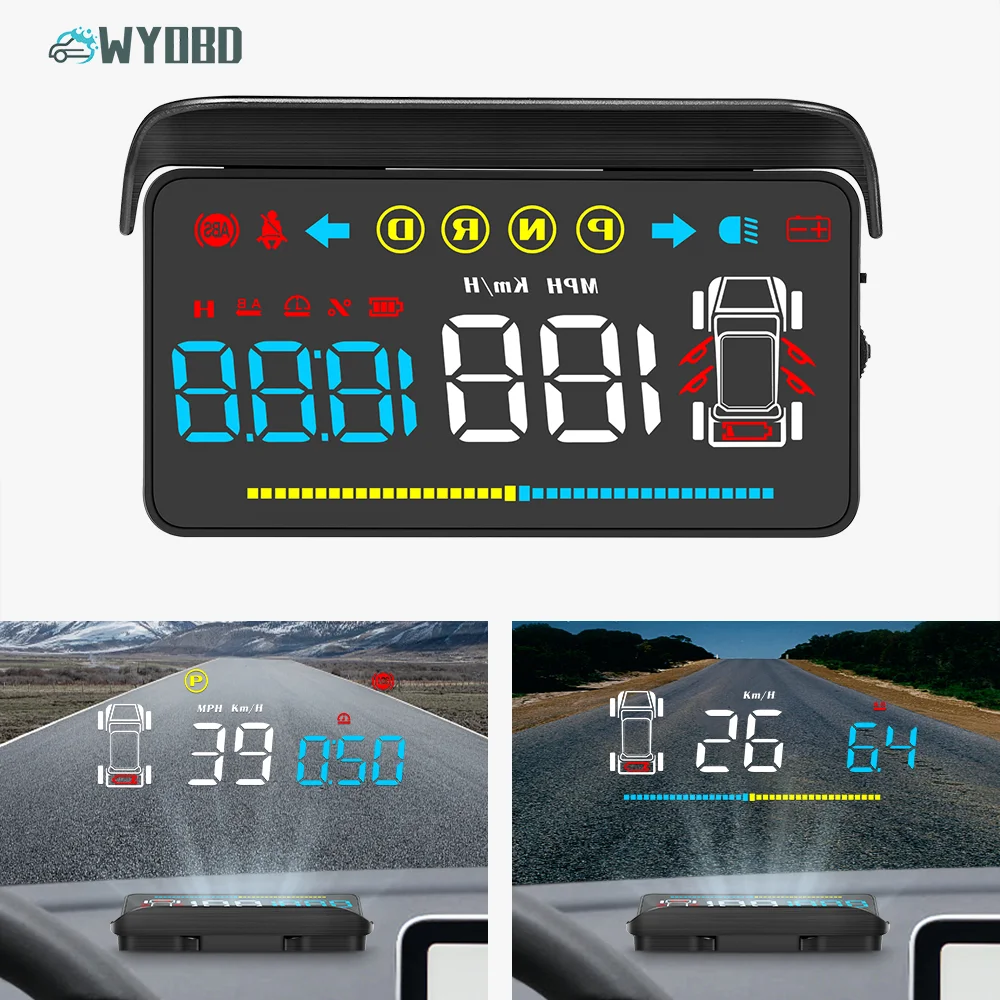 

T4 Mirror HUD Head Up Display Tesla Model 3 & Model Y Speed Mileage Safety Indicator Light Driving Time Door Indicator System