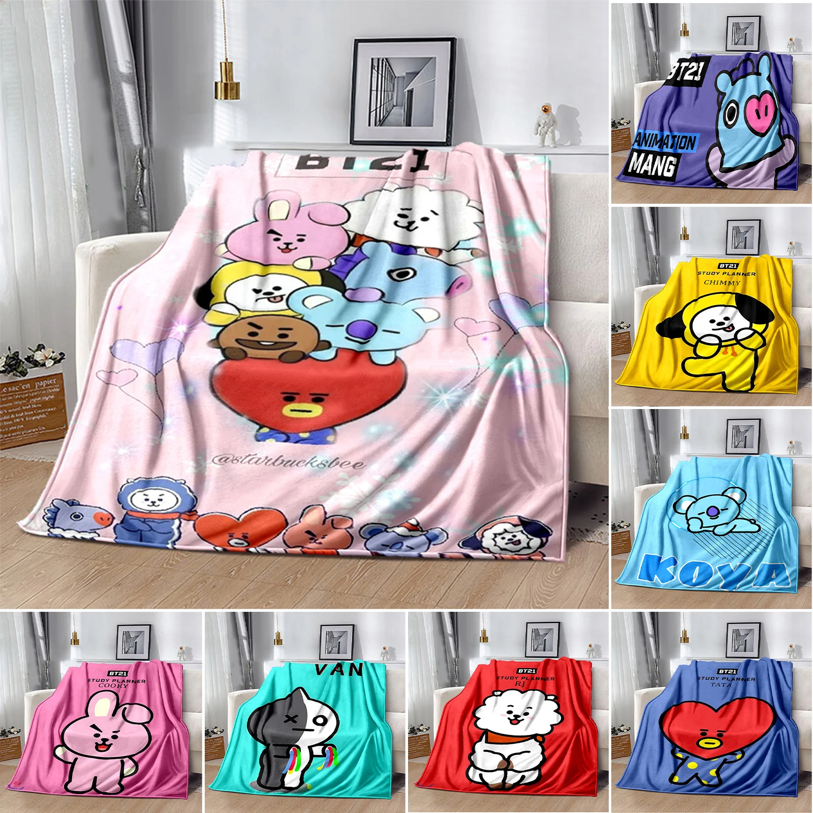 3D мультфильм Kpop Bangtan BT21 одеяло мягкое покрывало для дивана покрывало флисовый гобелен Skzoo теплое покрывало для кровати для спальни
3D мультфильм Kpop Bangtan BT21 одеяло мягкое покрывало для дивана покрывало флисовый гобелен Skzoo теплое покрывало для кровати для спальни