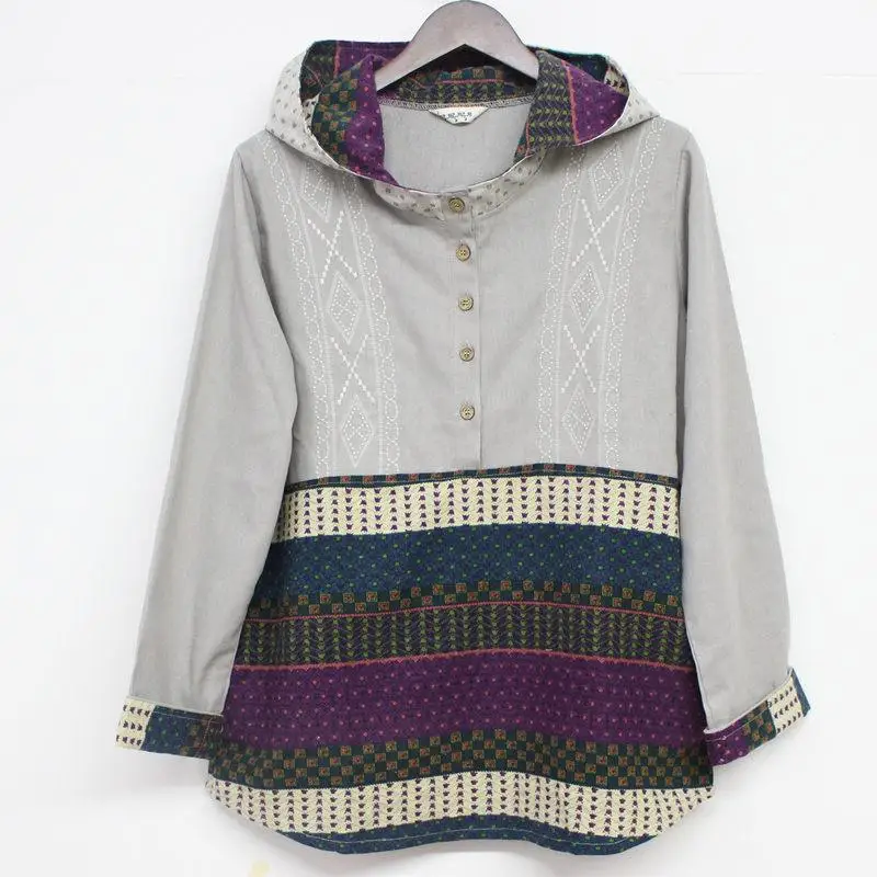 New Spring Women Fleece Fashion Casual National Style Long Sleeve Color Matching Pockets Comfort With Hood Outwear Women Hoodie 
New Spring Women Fleece Fashion Casual National Style Long Sleeve Color Matching Pockets Comfort With Hood Outwear Women Hoodie