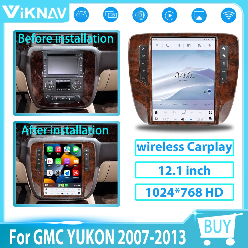 Автомобильный радиоприемник на Android для GMC YUKON 2007-2013, вертикальный экран Carplay, HD ЖК-дисплей, сенсорный экран, мультимедиа, GPS-навигация
Автомобильный радиоприемник на Android для GMC YUKON 2007-2013, вертикальный экран Carplay, HD ЖК-дисплей, сенсорный экран, мультимедиа, GPS-навигация