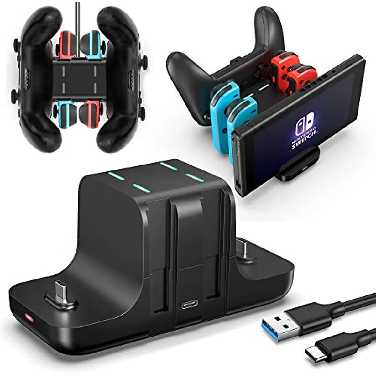 Upgraded Controller Charger Dock Station for Nintend Switch Pro Controller and JoyPad, FANPL 6-in-1 Charging Stand for Switch 
Upgraded Controller Charger Dock Station for Nintend Switch Pro Controller and JoyPad, FANPL 6-in-1 Charging Stand for Switch