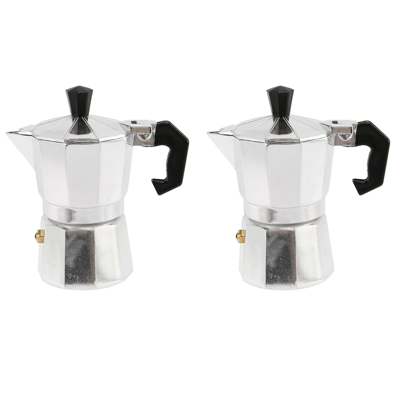 2X Aluminum Italian Stove Top/Moka Espresso Coffee Maker/Percolator Pot Tool 50Ml 
2X Aluminum Italian Stove Top/Moka Espresso Coffee Maker/Percolator Pot Tool 50Ml