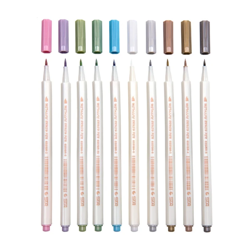 NEW 2022.Kantoor Schoolbenodigdheden 10 Kleuren Metallic Brush Pen Soft Tip Ambachten Tekening Op Keramische Card Glas Marker
NEW 2022.Kantoor Schoolbenodigdheden 10 Kleuren Metallic Brush Pen Soft Tip Ambachten Tekening Op Keramische Card Glas Marker