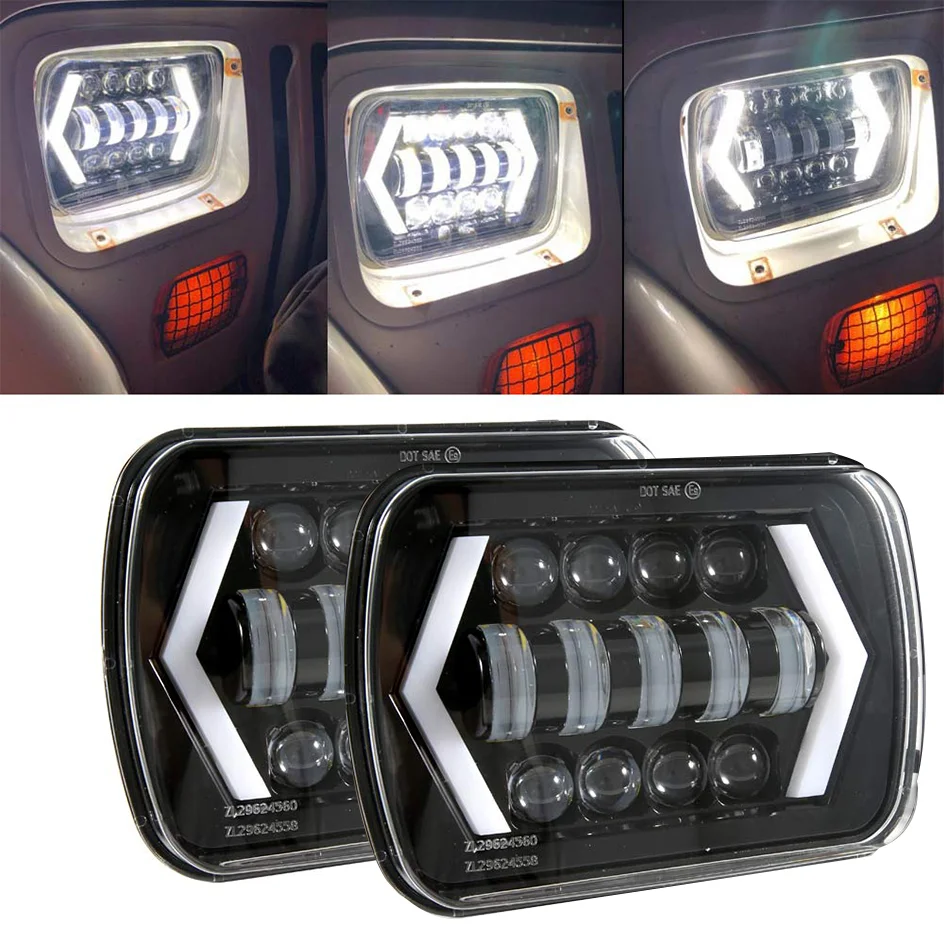Передние фары 7x6 ''5x7'' Angel Eyes DRL H4 светодиодный для 86-95 Jeep Wrangler YJ 84-01 Cherokee XJ 5x7 дюймов 55 Вт 
Передние фары 7x6 ''5x7'' Angel Eyes DRL H4 светодиодный для 86-95 Jeep Wrangler YJ 84-01 Cherokee XJ 5x7 дюймов 55 Вт