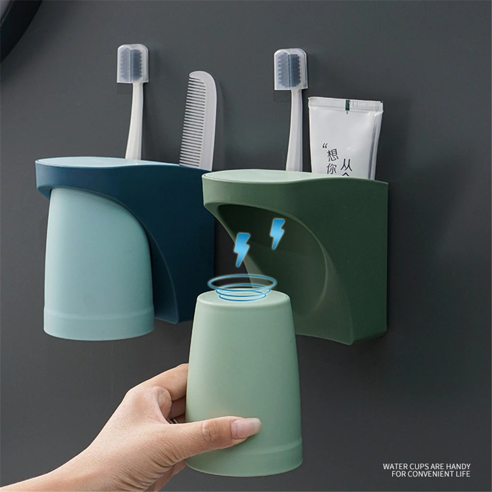 Wall Mount Magnetic Bathroom Gargle Toothbrush Cup Holder Anti-dust Draining Mug Bathroom Cup Lover Family Set Toothbrushing Cup
Wall Mount Magnetic Bathroom Gargle Toothbrush Cup Holder Anti-dust Draining Mug Bathroom Cup Lover Family Set Toothbrushing Cup