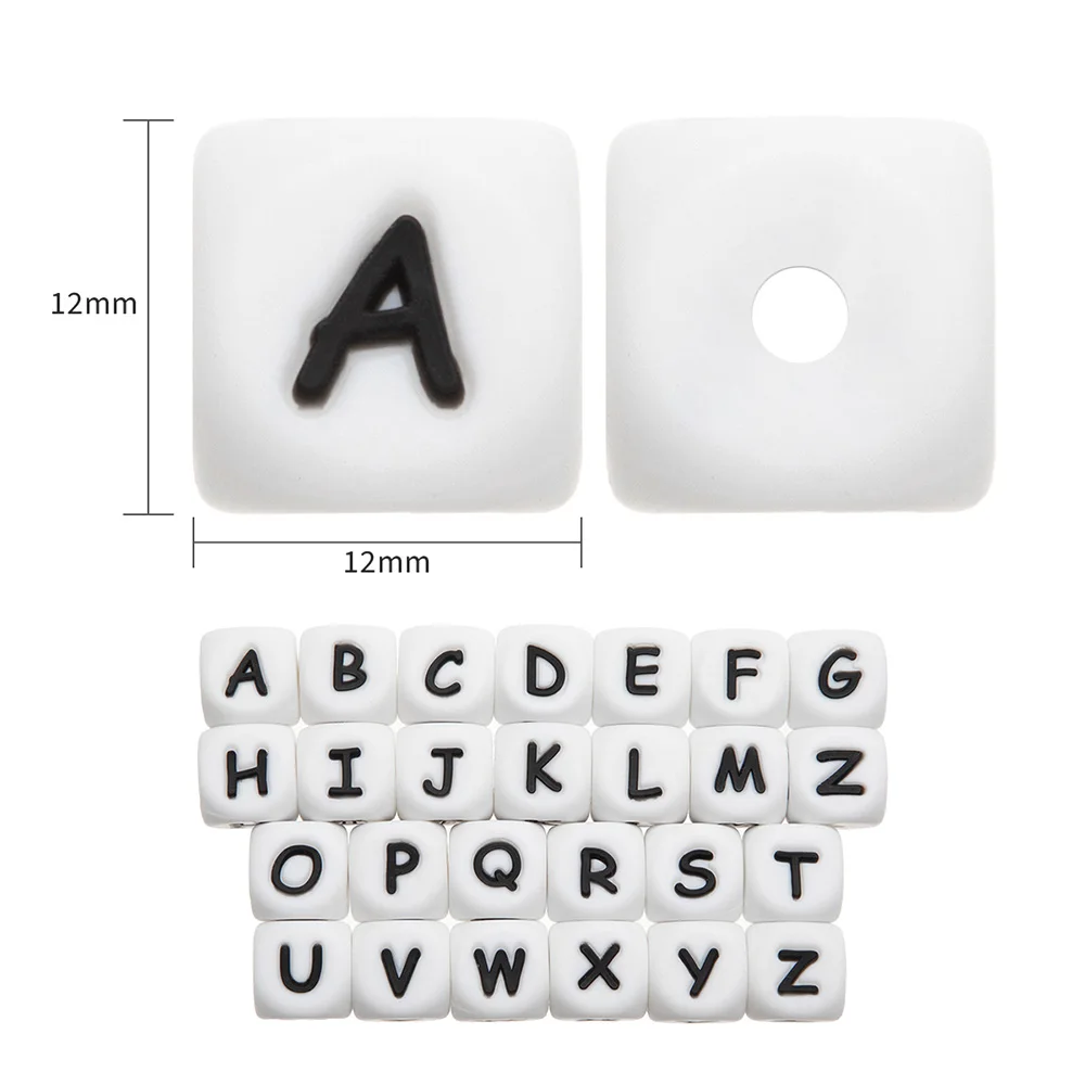 26pc Letter Silicone Beads Baby Teether Beads Chewing Alphabet Bead for Personalized Name DIY Teething Necklace 12mm
26pc Letter Silicone Beads Baby Teether Beads Chewing Alphabet Bead for Personalized Name DIY Teething Necklace 12mm