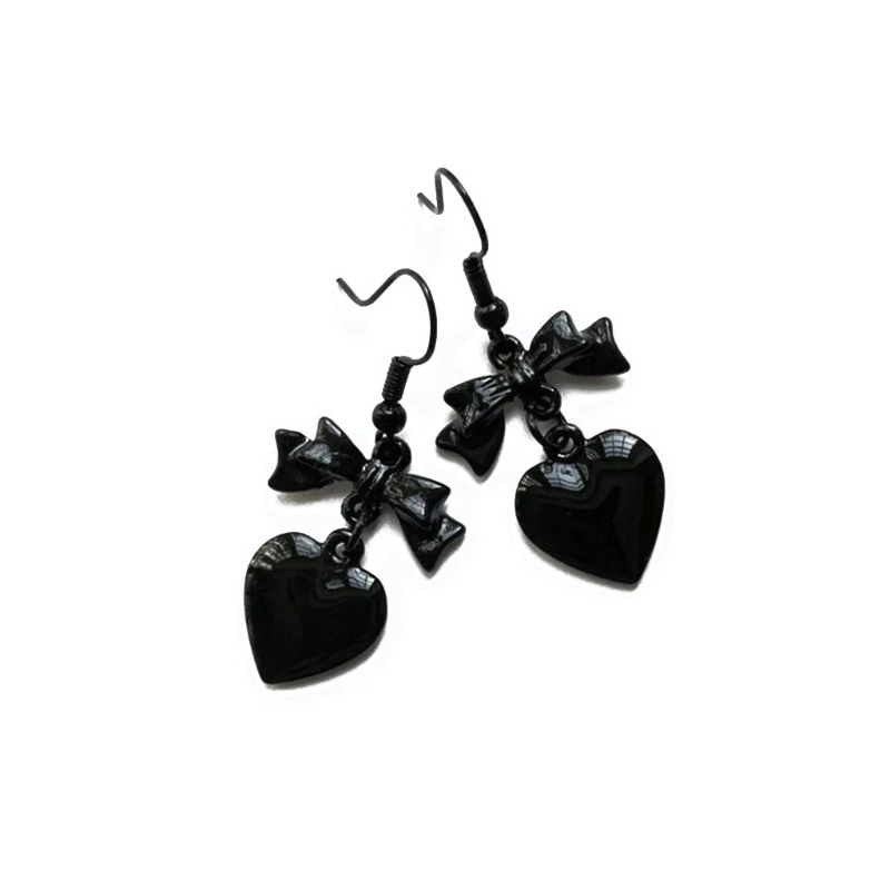 Minimal Drop Dangle Earrings Black Bowknot Heart Stud Earrings Christmas Gift Heart Bowknot Earring Wedding Jewelry 264E
Minimal Drop Dangle Earrings Black Bowknot Heart Stud Earrings Christmas Gift Heart Bowknot Earring Wedding Jewelry 264E