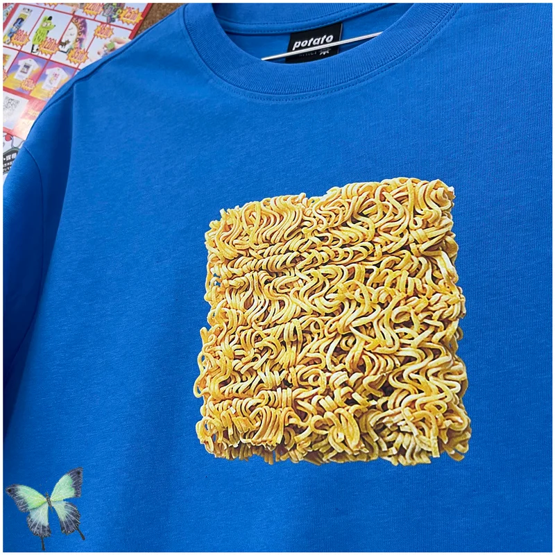 Креативная Веселая Футболка с принтом лапши с коротким рукавом, мужская и женская футболка Хай-стрит
Креативная Веселая Футболка с принтом лапши с коротким рукавом, мужская и женская футболка Хай-стрит