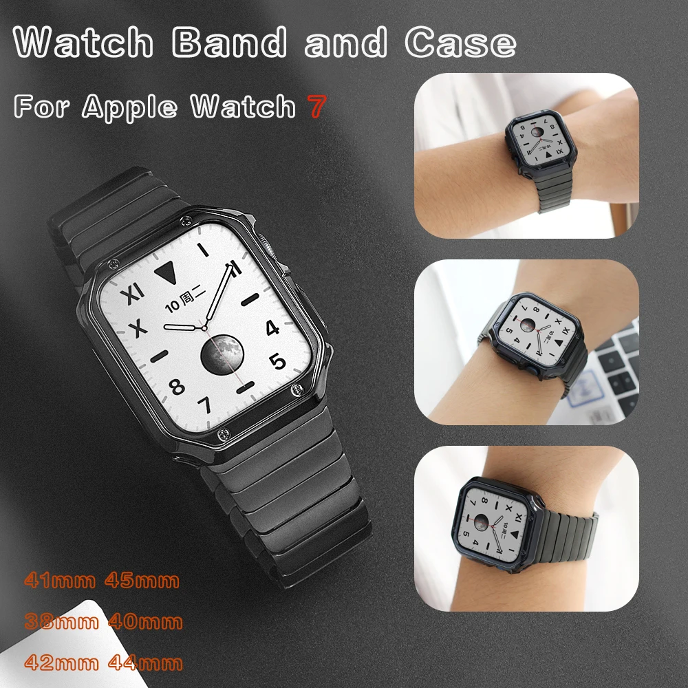 Bands Case for Apple Watch Band 7 41mm 45mm 42mm 38mm Stainless Strap for Men Bracelet for IWatch 6 5 4 SE 3 2 44mm 40mm
Bands Case for Apple Watch Band 7 41mm 45mm 42mm 38mm Stainless Strap for Men Bracelet for IWatch 6 5 4 SE 3 2 44mm 40mm