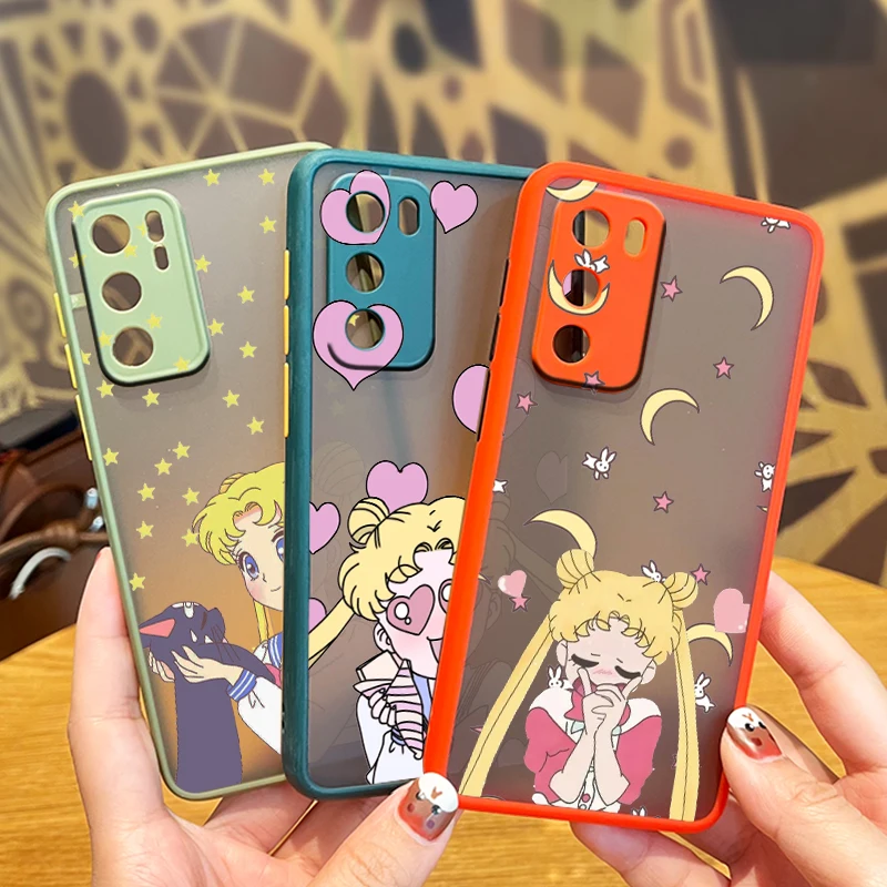 Cute Sailor Moon Girl For Huawei P50 P40 P40 P30 P20 Mate 40 20 10 Nova 8 3i 2i Frosted Translucent Phone Case Funda Capa Cover
Cute Sailor Moon Girl For Huawei P50 P40 P40 P30 P20 Mate 40 20 10 Nova 8 3i 2i Frosted Translucent Phone Case Funda Capa Cover