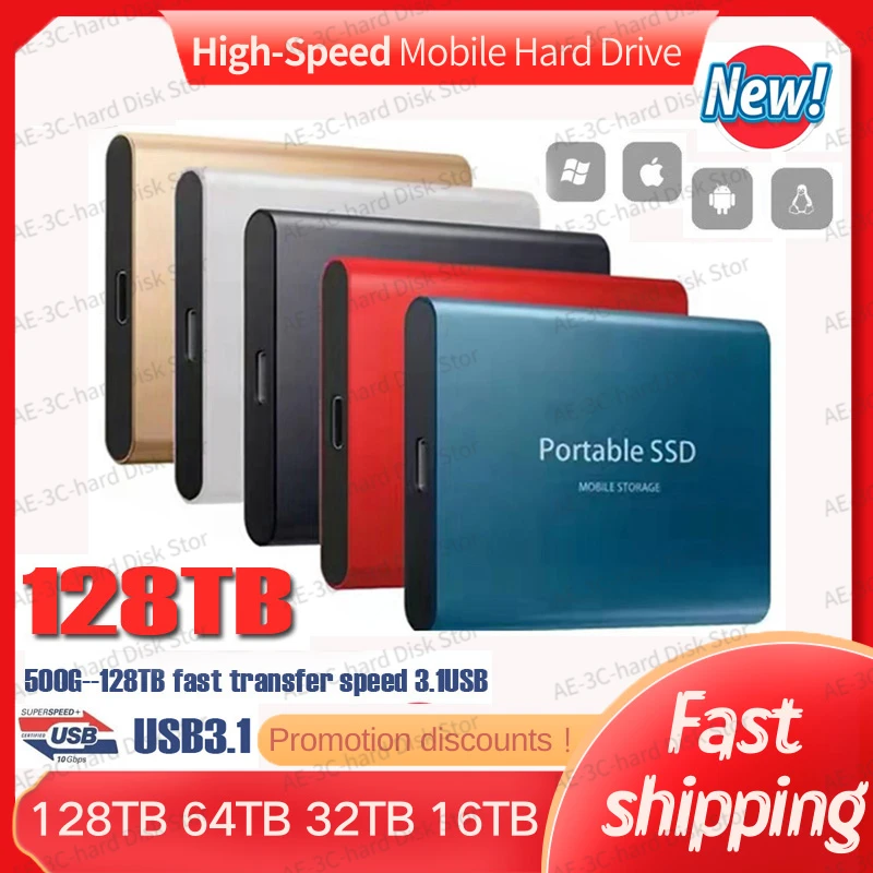 2TB Original SSD 8TB 16TB 128TB Type C Portable External Hard Drive 500GB External Hard Drive Storage Device Hard Drive Laptop
2TB Original SSD 8TB 16TB 128TB Type C Portable External Hard Drive 500GB External Hard Drive Storage Device Hard Drive Laptop
