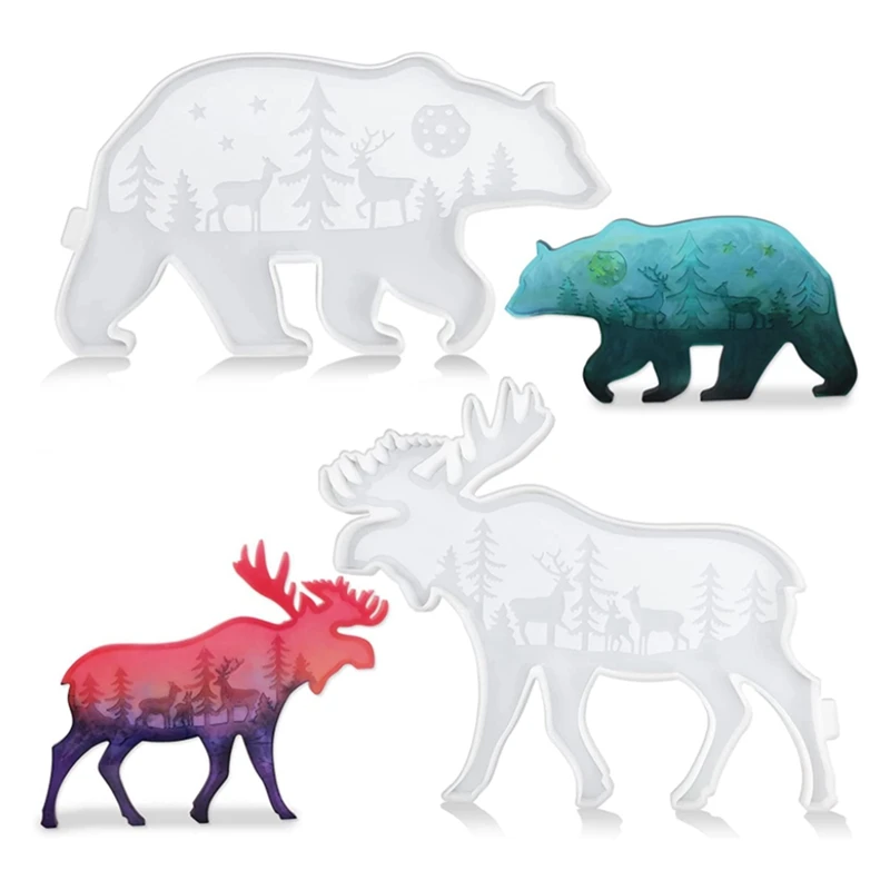 2Pcs Bear Deer Resin Molds Silicone Kit Deer Bear Decor Large Molds Silicone Resin Casting For DIY Resin Home Decoration
2Pcs Bear Deer Resin Molds Silicone Kit Deer Bear Decor Large Molds Silicone Resin Casting For DIY Resin Home Decoration