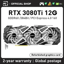 JIESHUO NVIDIA RTX 3080TI 12GB Three-Fan High-End Gaming Graphics 384 Bit GDDR6X PS GPU RTX 3080TI 12GB Supports Desktop Office
