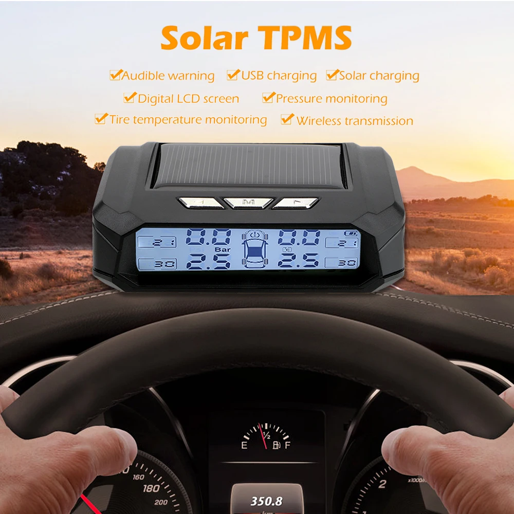 With 4 External Sensors Tire Pressure Monitoring System Temperature Warning Fuel Save Car Tyre Pressure Monitor Solar TPMS
With 4 External Sensors Tire Pressure Monitoring System Temperature Warning Fuel Save Car Tyre Pressure Monitor Solar TPMS