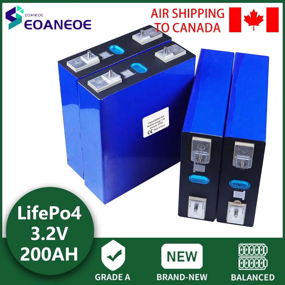 1-32PCS Grade A 3.2V 200AH Lifepo4 Battery DIY Lithium Solar 12V 24V 48V Cells Pack For Boat Forklift EV Marine RV Golf Cart
1-32PCS Grade A 3.2V 200AH Lifepo4 Battery DIY Lithium Solar 12V 24V 48V Cells Pack For Boat Forklift EV Marine RV Golf Cart