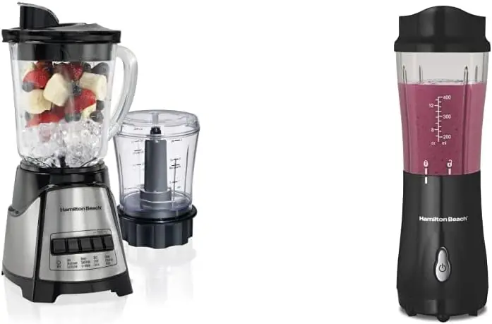 Blender with 40oz Glass Jar and 3-Cup Vegetable Chopper, 12 Functions & Personal Blender for Shakes and Smoothies with 14 Oz Ble
Blender with 40oz Glass Jar and 3-Cup Vegetable Chopper, 12 Functions & Personal Blender for Shakes and Smoothies with 14 Oz Ble