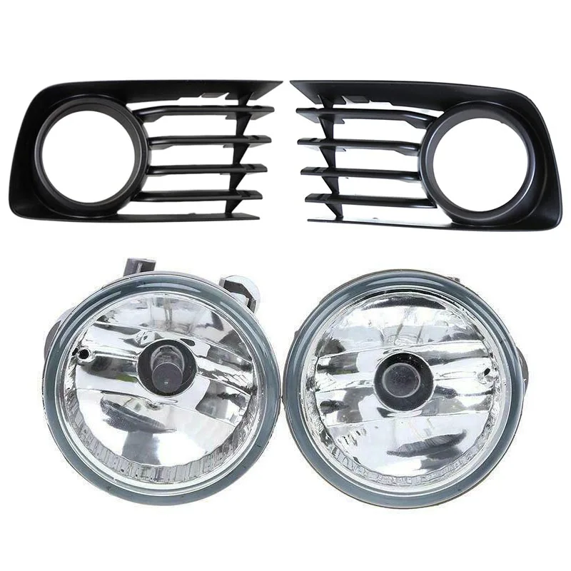 

Pair Front Bumper Fog Light Lamps + Covers Kit for Toyota Prius 2004-2009 with Bulb 81221-52070 81211-52070