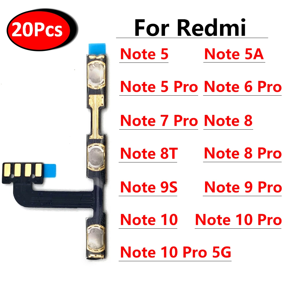 20Pcs/Lot,Power On Off Volume Side Button Key Flex Cable Replacement Parts For Xiaomi Redmi Note 10 Pro 5G 9 9S 8 7 6 Pro 5A
20Pcs/Lot,Power On Off Volume Side Button Key Flex Cable Replacement Parts For Xiaomi Redmi Note 10 Pro 5G 9 9S 8 7 6 Pro 5A