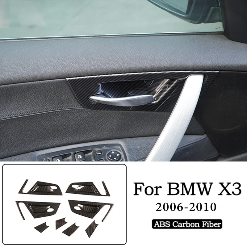 Внутренняя дверная чаша из АБС-углеволокна для BMW X3 E83 2006-2010, защитное покрытие, стеклянная подъемная рамка, аксессуары для интерьера
Внутренняя дверная чаша из АБС-углеволокна для BMW X3 E83 2006-2010, защитное покрытие, стеклянная подъемная рамка, аксессуары для интерьера