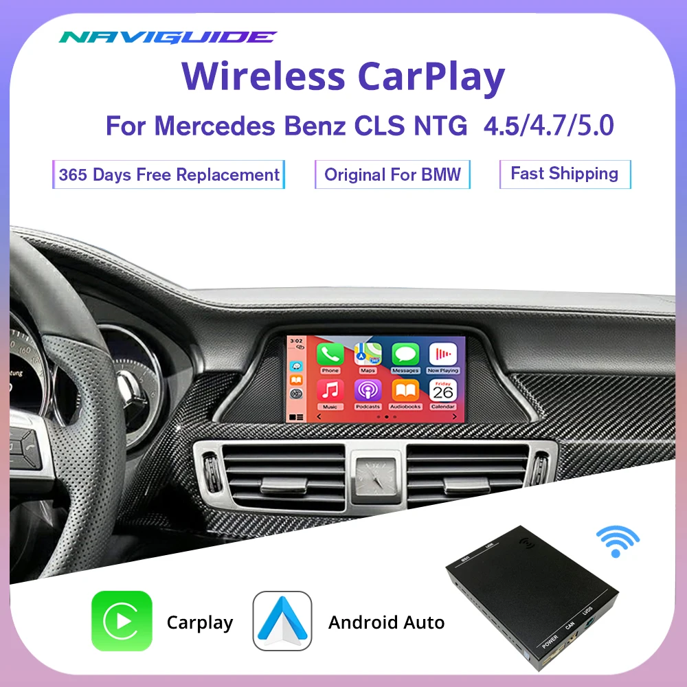 NAVIGUIDE проводной к беспроводному CarPlay Android авто для Mercedes Benz CLS 4,5 4,7 5,0, Mirror Link AirPlay функции воспроизведения автомобиля
NAVIGUIDE проводной к беспроводному CarPlay Android авто для Mercedes Benz CLS 4,5 4,7 5,0, Mirror Link AirPlay функции воспроизведения автомобиля