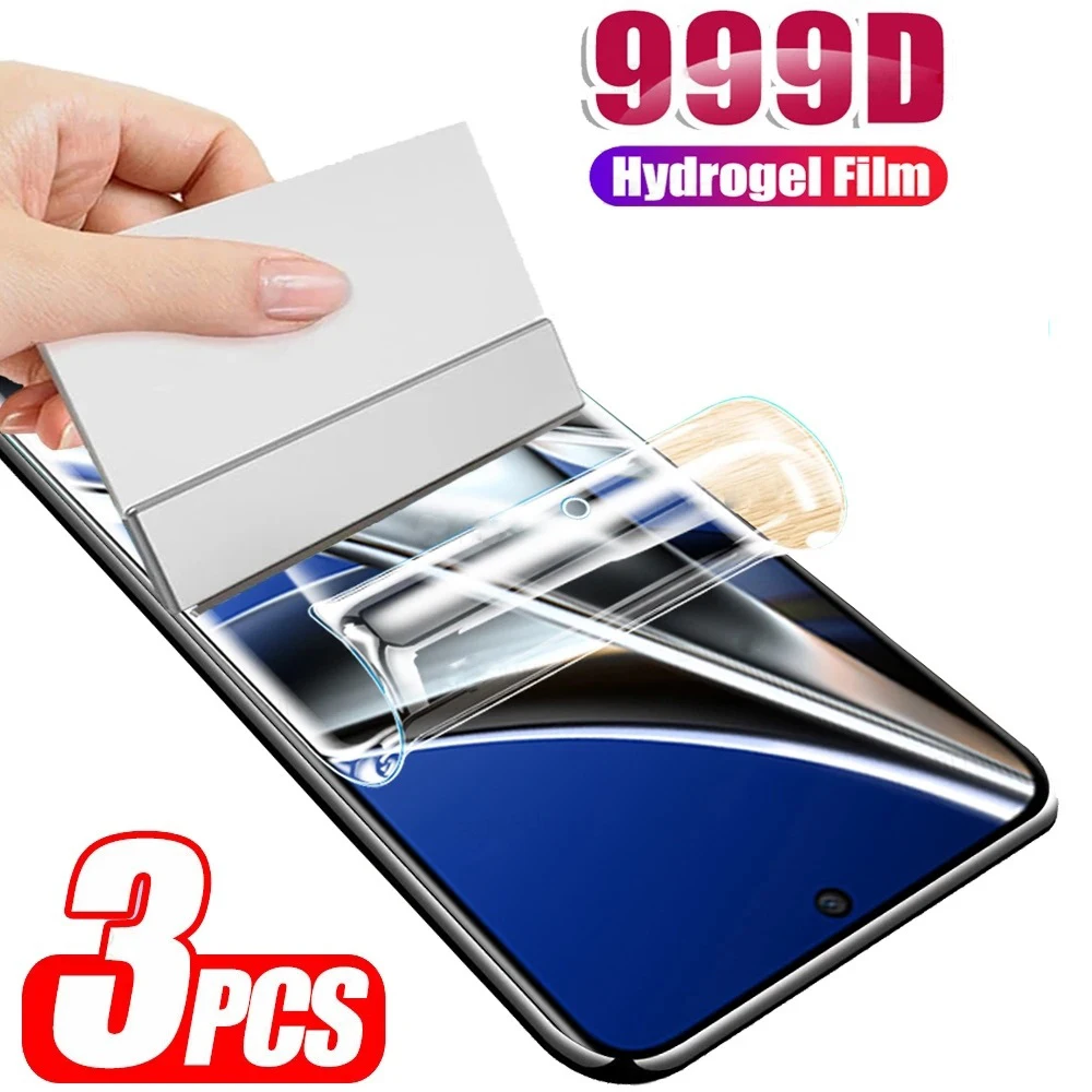 

3PCS Full Cover Hydrogel Film For Xiaomi Poco X3 X4 X5 Pro F5 F3 F4 GT Screen Protector On Poco M3 M4 Pro M5s C3 C31 C40 C50 C55