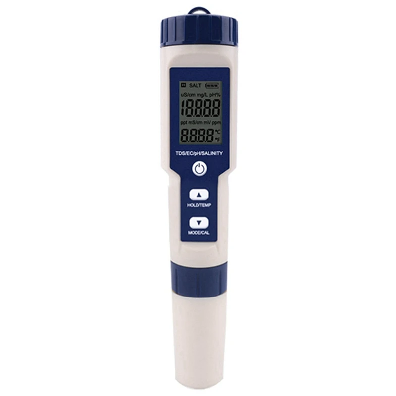 5 In 1 TDS/EC/PH/Salinity/Temperature Meter Digital Water Quality Monitor Tester For Pools, Drinking Water, Aquariums Durable
5 In 1 TDS/EC/PH/Salinity/Temperature Meter Digital Water Quality Monitor Tester For Pools, Drinking Water, Aquariums Durable