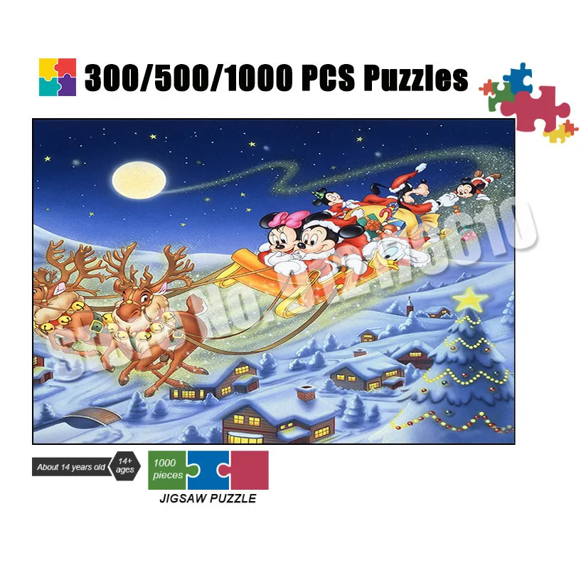 Christmas Eve Mickey Minnie Elk Puzzles for Adults 300/500/1000 Pieces Jigsaw Puzzle Diy Educational Toys Family Large Games
Christmas Eve Mickey Minnie Elk Puzzles for Adults 300/500/1000 Pieces Jigsaw Puzzle Diy Educational Toys Family Large Games