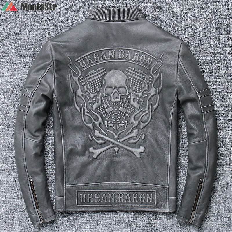 punk Free shipping.quality mens skull leather Jacket,men genuine Leather coat.motor biker leather clothes.gray,sales
punk Free shipping.quality mens skull leather Jacket,men genuine Leather coat.motor biker leather clothes.gray,sales