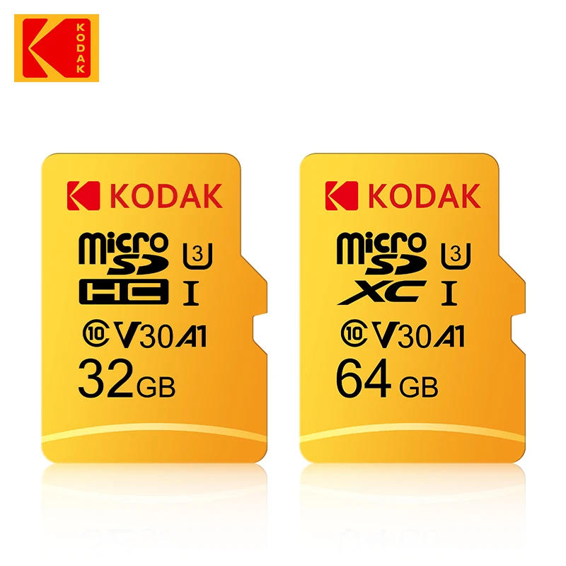 

KODAK U3 64GB Memory Cards 32GB 4K Micro SD Card 64GB 32GB SDHC UHS-I Class 10 High Speed 90MB/s cartao de memoria For Phone