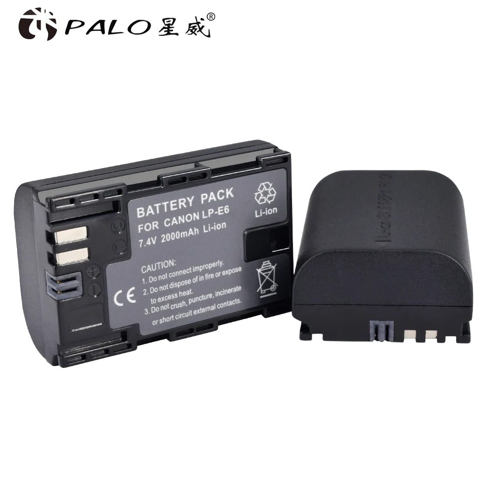 

Palo 2000mAh LP-E6 LPE6 LP E6 Camera Battery For Canon for EOS 5D Mark II 2 III 3 6D 7D 60D 60Da 70D 80D 90D DSLR for EOS 5DS