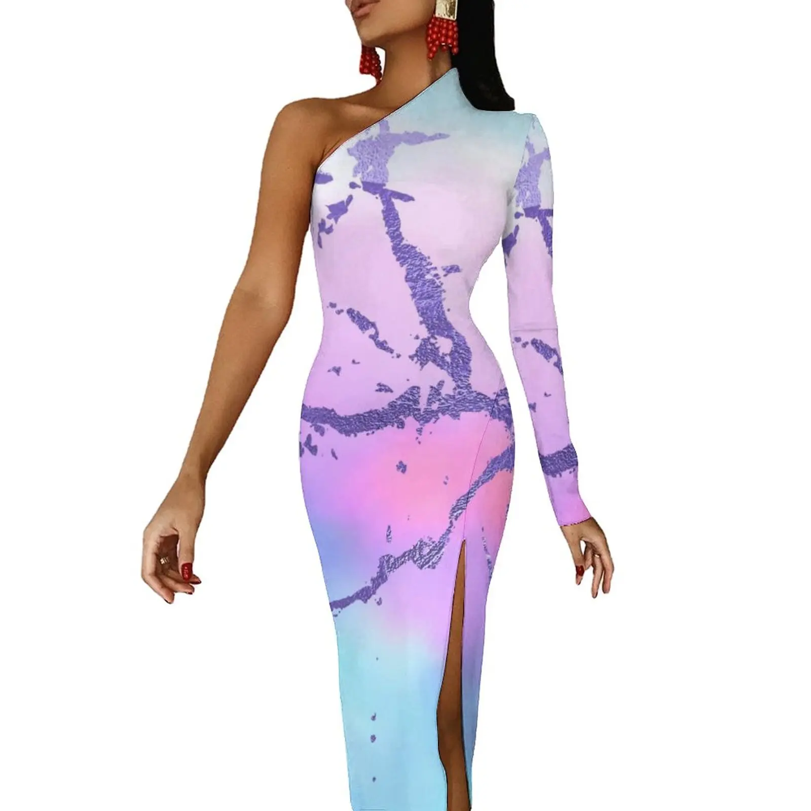 Abstract Print Side Split Bodycon Dress Womens Mixed Color Tie-Dye Trendy Maxi Dress Autumn One Shoulder Streetwear Dresses Gift
Abstract Print Side Split Bodycon Dress Womens Mixed Color Tie-Dye Trendy Maxi Dress Autumn One Shoulder Streetwear Dresses Gift
