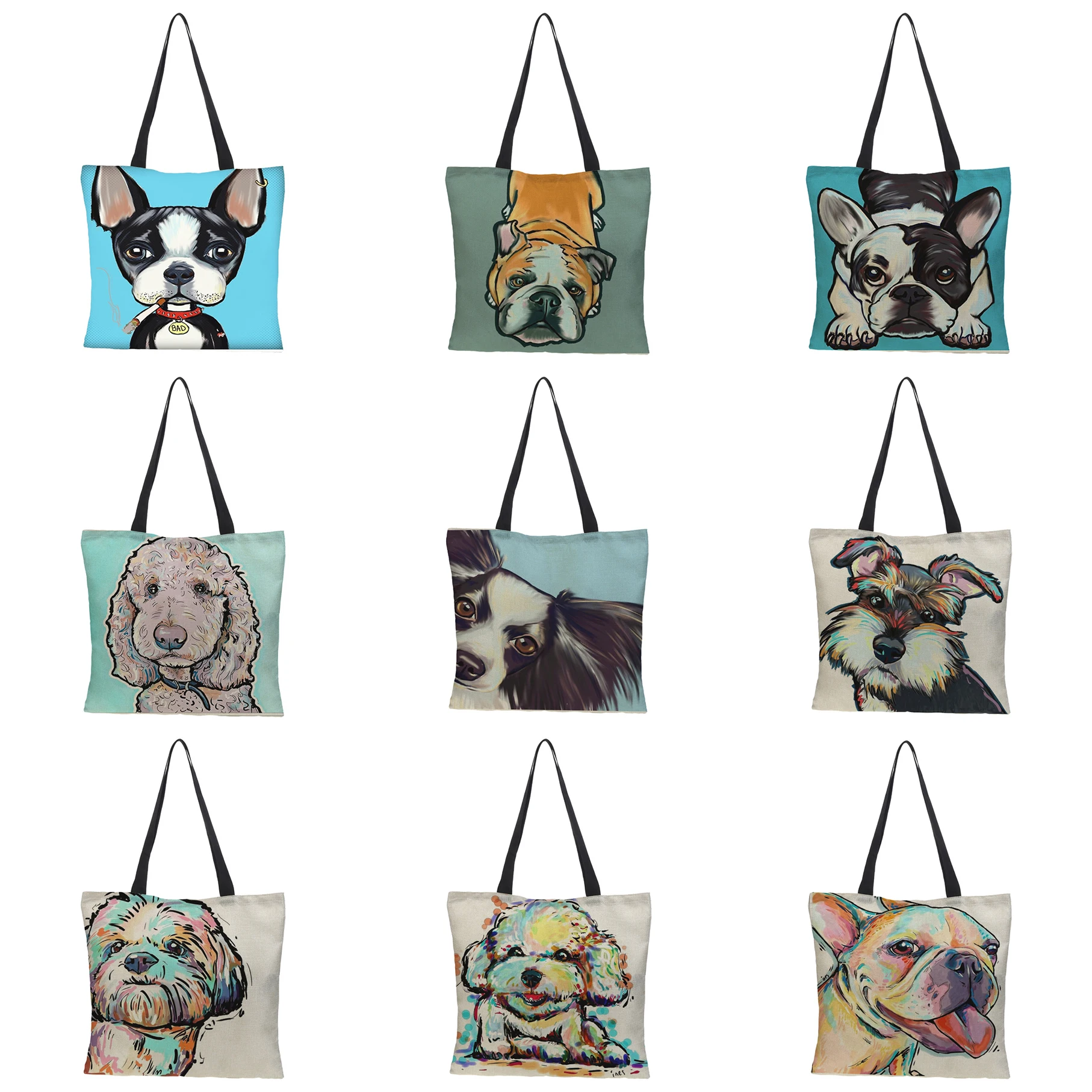 Dogs Print Linen Tote Bags for Women Summer Reusable Shoper Bag Harajuku Casual Eco Shoulder Bag Student Girls Sac De Luxe Femme
Dogs Print Linen Tote Bags for Women Summer Reusable Shoper Bag Harajuku Casual Eco Shoulder Bag Student Girls Sac De Luxe Femme